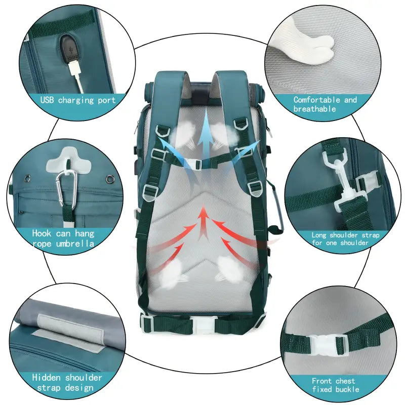 Airline Approved Travel Backpack with Shoe Compartment