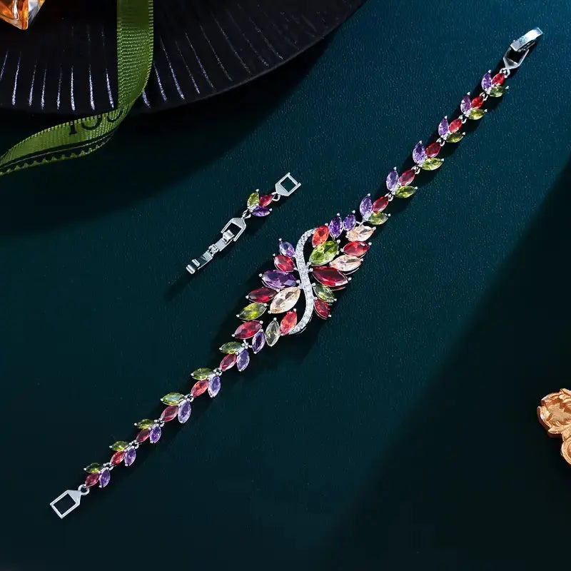 Elegant Women's Cubic Synthetic Zirconia Bracelet - White Golden-Plated Guangdong,China