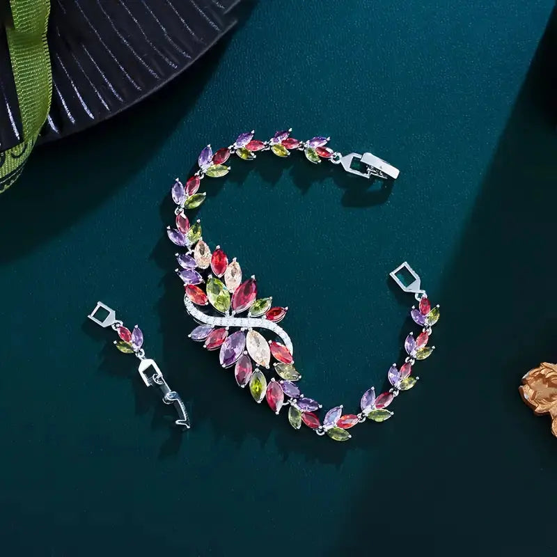 Elegant Women's Cubic Synthetic Zirconia Bracelet - White Golden-Plated Guangdong,China