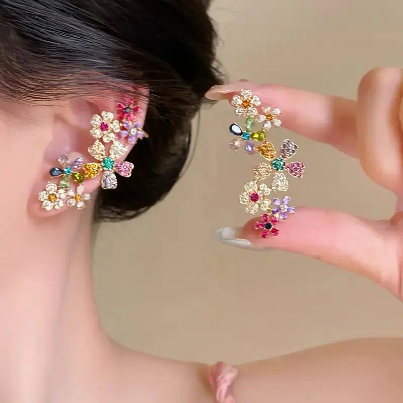 fashionable colorful party flower design ear earrings Zhejiang,China