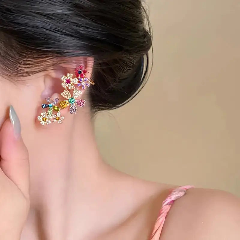 fashionable colorful party flower design ear earrings Zhejiang,China