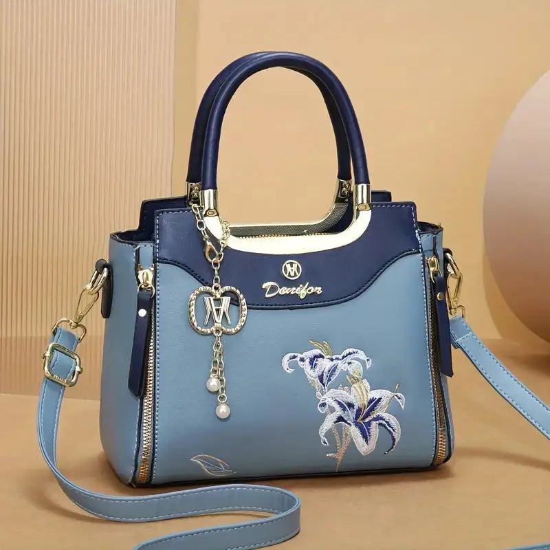 Elegant Women Floral Embroidered Handbag with Golden &nbsp;Zhejiang,China