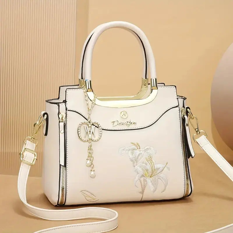 Elegant Women Floral Embroidered Handbag with Golden &nbsp;Zhejiang,China