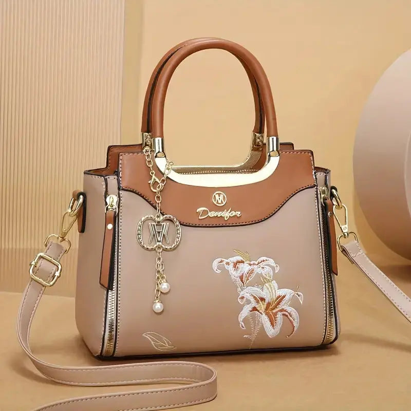 Elegant Women Floral Embroidered Handbag with Golden &nbsp;Zhejiang,China